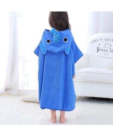 COOKY.D Unisex Baby Hooded Bath Robe | Elephant Blue 70 x 70cm | 0-6 Years - Buy Online on GoSupps.com