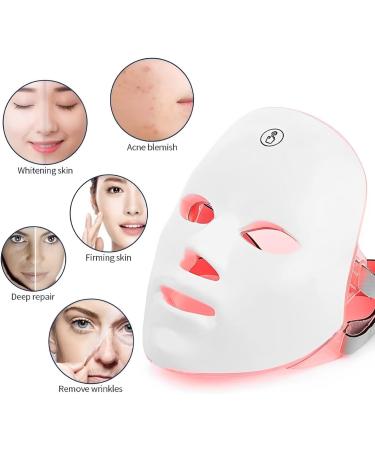 Photon Light Therapy LED Face Mask 7 Multi Colour Lights for Anti Aging Facial Beauty Device UK - Buy Online on GoSupps.com