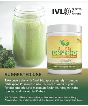 IVL - All Day Energy Greens - Supplement Powder Mix Drink Greens Powder Superfood - Super Greens Blend for Optimal Nutrition Energy & Digestion Superfood Boost(Fruity Flavor) - Buy Online on GoSupps.com