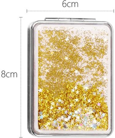 HSYHERE Creative Quicksand Double-Sided Portable Makeup Mirror - Square-Blue - Buy Online on GoSupps.com