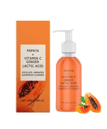 homomdy Papaya Facial Cleanser Deep Cleansing Mild Exfoliating Smoothing Brightening & Rejuvenating NonTightening Moisturizing Cleansing Soothing Improves Rough Skin 1pcs