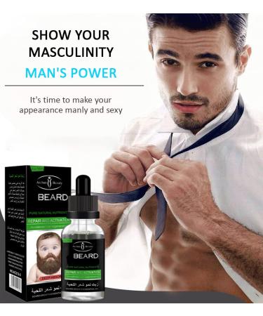 AICHUN BEAUTY Beard Grow Oil - Facial Hair Growth Supplement for Men | Thicker Beard Care & Hair Growth Vitamins 30ml - Buy Online on GoSupps.com