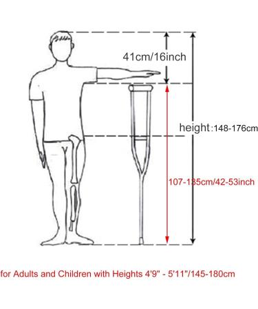 LINYUES Forearm Crutches Adult F-Shape Aluminum Crutches with Heavy Duty Non-Slip Rubber Feet Ergonomic Handles Load 130kg - Buy Online on GoSupps.com