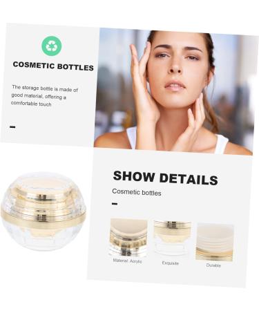 Healeved Cream Bottle Lotion Jar Terrarium Glass Container with Lid Empty Cosmetic Sample Holder Mini Cosmetic Container Cosmetics Bottle Multipurpose Travel Bottled Pp Inner 7.1X6X6CM Golden - Buy Online on GoSupps.com