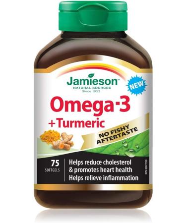 Jamieson No Fishy Aftertaste Omega-3 and Turmeric & Vitamin B12 (Cobalamin) 1200mcg Timed Release 80tablets SUPPLEMENT + VITAMIN na - Buy Online on GoSupps.com
