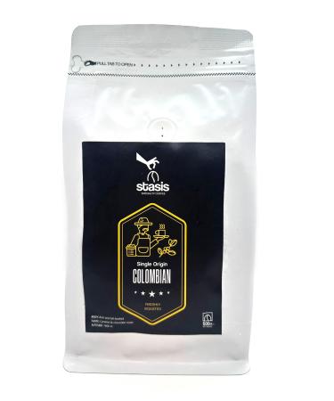 Stasis Specialty Coffee Colombian Arabica Coffee Beans 1 x 500g freshly roasted - rich and full-bodied medium roast captivating South American flavours