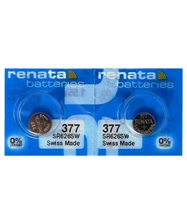 Renata 377 SR626SW Batteries - 1.55V Silver Oxide 377 Watch Battery (2 Count)