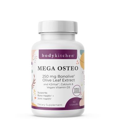 Body Kitchen Mega Osteo Vegan Bone & Joint Support Supplement with Bonolive K2VITAL MK-7 Vegan Vitamin D3 & Albion Calcium 60 Vegetable Capsules