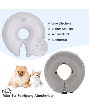NASJAC Inflatable Dog & Cat Collar - Adjustable Comfortable Wound Protection Quick Lock Leak-Proof for Post-Operative Care - Buy Online on GoSupps.com