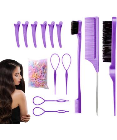 Whnbuij Styling comb buildup brush detangling combs and portable teasing barbell division braiding tools for styling travel daily use lilac - Buy Online on GoSupps.com