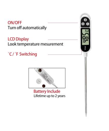 High-Precision Grill & Meat Thermometer | Instant Read LCD Kitchen Thermometer for BBQ Grilling & Cooking - Perfect for Food Enthusiasts - Buy Online on GoSupps.com