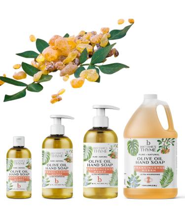 Brittanie's Thyme Natural Hand Soap - 12 oz Pack of 3 (Frankincense & Myrrh) - Vegan, Gluten-Free, Castile Soap with Olive Oil & Luxurious Essential Oils - Buy Online on GoSupps.com