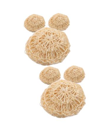 Housoutil 6 Pcs Cleaning Bath Ball Exfoliating Loofah Pad Sponges for Bathing Shower Loofah Esponja para Ba arse Natural Shower Brush Bath Sponge Bath Shower Ball Body Sisal Shower Supplies
