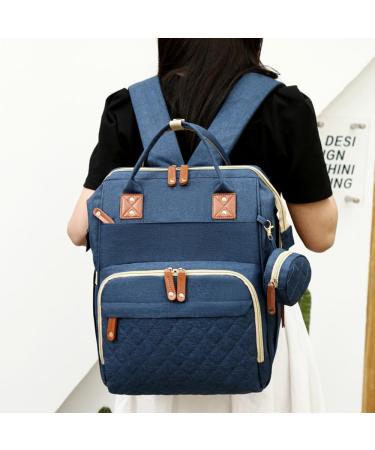 Fexkean Diaper Bag - Large Capacity Baby Backpack with Portable Travel Bed & Multifunctional Mobile Diaper Pad - Ideal for Moms on the Go - Blue - Buy Online on GoSupps.com