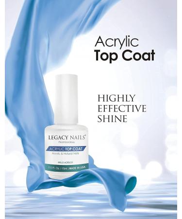 Legacy Nails Acrylic Top Coat 15ml - Shiny Finish for Gel and Natural Nails - Buy Online on GoSupps.com