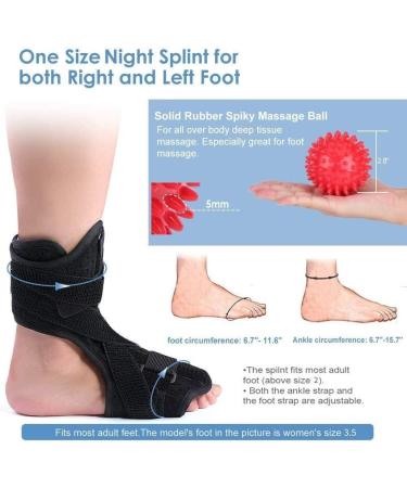 Plantar Fasciitis Splints & Ankle Foot Orthotic Brace - Pain Relief for Foot Drop Ankle Sprain & Achilles Tendinitis | Unisex Black - Buy Online on GoSupps.com