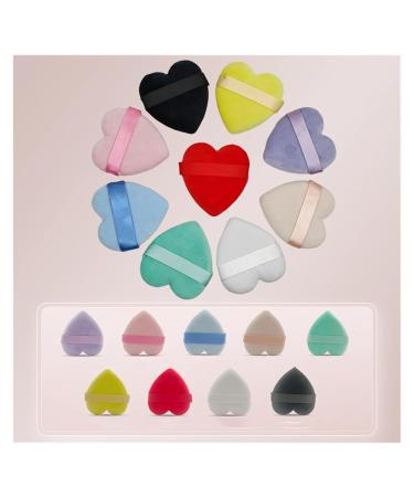 SBTRKT Triangle Heart Shape Velvet Powder Puff - 2pcs/10pcs Lightweight Washable Makeup Sponge for Face - Best Cosmetics Tool - Buy Online on GoSupps.com