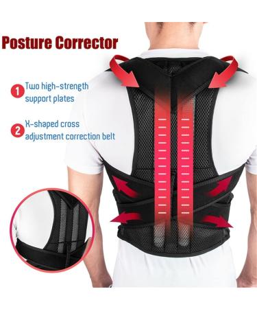 Adjustable Posture Corrector Back Support Shoulder Back Brace Posture Correction Spine Postural Fixer Tape (Color : Black Size : M Code) Feito na China Full moon lofty ambition - Buy Online on GoSupps.com