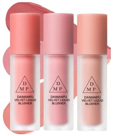 Mousse Liquid Cream Blush Makeup Lightweight - Velvet Matte Texture  Breathable Feel  Sheer Flush Of Color  Natural-Looking  Blush Stick for Cheek  Advanced Hazy Feeling 010203 3PCS