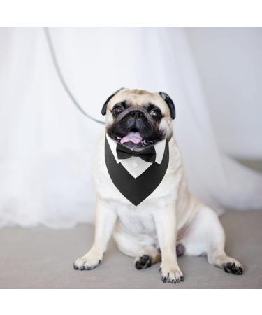 Hacraho Formal Dog Smoking Banda - Cotton Tuxedo Collar with Fly & Tie for Small Dogs & Cats - Black - 1 Piece - Buy Online on GoSupps.com
