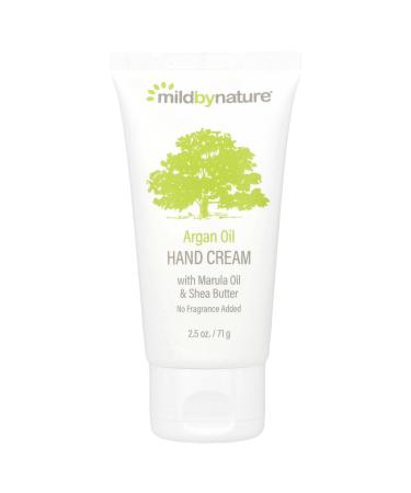Mild by Nature Argan Oil Hand Cream with Avocado Oil Marula Oil Acai Goji & Shea Butter pH-Balanced Unscented 2.5 oz (71 g)