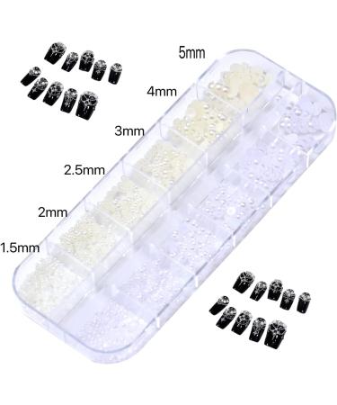 Luxurious Nail Art Pearls - 2 Boxes Mixed Sizes Rhinestones for Women's Nail Decoration - Buy Online on GoSupps.com