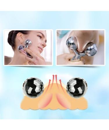 3D Y-Shape Face Body Roller Massager for Firming Beauty - Silver - Buy Online on GoSupps.com