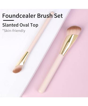 Angled Foundation Brush & Angled Concealer Brush Under Eye Set - ENZO KEN Under Eye Concealer Brush Foundation Brush for Liquid Makeup Cream Contour Brush for Cream Makeup Small Nose Contour Brush - Buy Online on GoSupps.com
