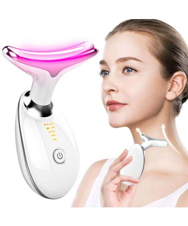 Face Massager Firming Wrinkle Removal Device for Neck Face Double Chin Reducer Vibration Massager for Skin Care  Wrinkle Removal  Smoothing  Tightening and Improvement WHITE