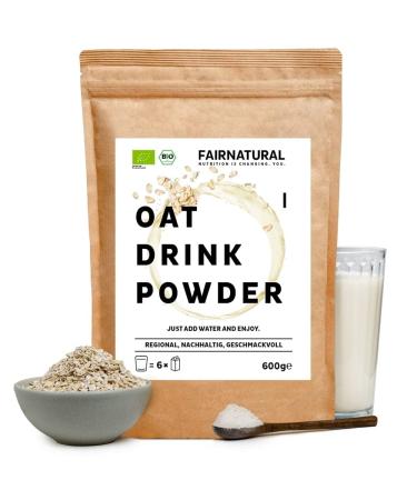 Fairnatural Bio HaferDrink-powder from regional German cultivation oat drink without adding sugar to mix yourself |For 6l milk replacement or as an instant oats (600g) - Buy Online on GoSupps.com