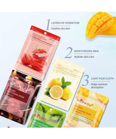 Korean Facial Mask 8 Pack - Hydrating Exfoliating & Revitalizing Sheet Masks for Deep Hydration Brightening & Anti-Aging - Nourishing Korean Skincare - Buy Online on GoSupps.com