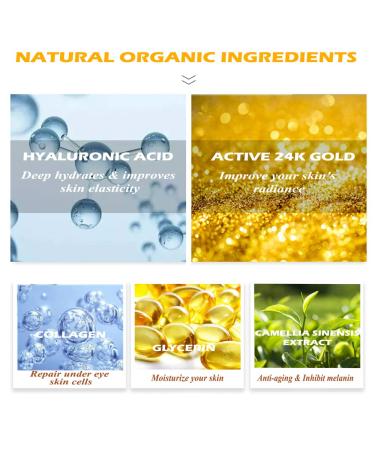 Devimic 24K Gold Eye Mask - 30 Pairs for Dark Circles and Puffiness | Under Eye Patches for Puffy Eyes and Eye Bags - Gel Eye Mask for Face Skin Care - Buy Online on GoSupps.com