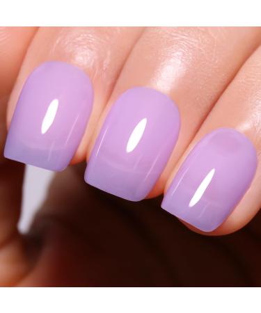 Imtiti Jelly Light Purple Gel Nail Polish 15 ml Sheer Nude Taro Purple Colour UV/LED Soak Off Gel Polish for DIY Nail Art Manicure at Home 1 Piece