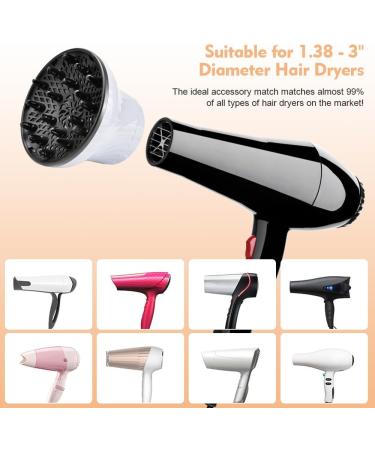 Universal Hair Diffuser Attachment for Curly Hair - Adjustable 1.38in to 3in Nozzle for Professional Hair Drying and Styling - Buy Online on GoSupps.com