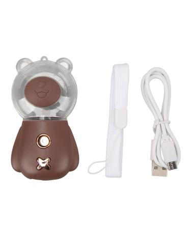 Nano Mister DC5V Nano Mist Sprayer USB Interface Portable Cute Design with Lanyard for Travel (Brown)