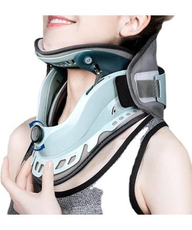 Jlasdr neck protection break ruff medical cervical neck traction device with 6 arch air pillars and removable air pump adjustable voltage