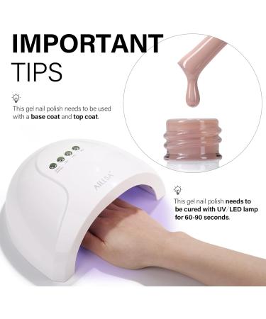 AILLSA Nude Gel Nail Polish 15 ML - Pink Nude Light Varnish for Salon & Home Use - Buy Online on GoSupps.com