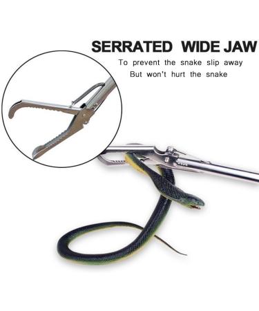 Yomyray 47'' Snake Tong Professional Collapsible Snake Catcher Tool With Zigzag Wide Jaw And Metal Automatic Lock Stainless Steel Reptile Grabber Rattle Catcher (Include Snake Bag) - Buy Online on GoSupps.com