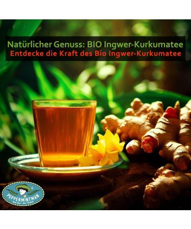 Organic Turmeric Tea 500g - Ayurvedic Vitality Blend | Refreshing & Revitalizing Peppermint & Ginger | International Shipping Available - Buy Online on GoSupps.com