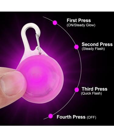 2 Clip On Light Up Dog Collar with Carabiner Dog Collar Waterproof Dog Pet Lights Safety Night Walking Running Lights Glowing Dog Collar with 3 Modes Flashing for Small Medium Large Dog Pink - Buy Online on GoSupps.com