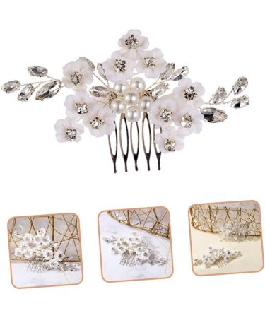 Angoily Bridal Comb Pearl Trim Continuous Spray Bottle Wedding Ceremony Decorations Pearl Decor Wedding Decor Tiara Hair Flower Head Polymer Clay White Bride - Buy Online on GoSupps.com