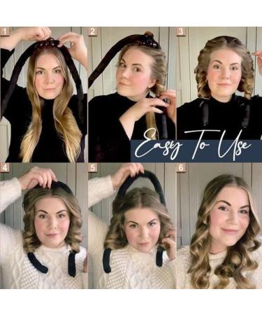 Upgrade Your Heatless Curls with DIY Curling Rod Headband - Soft Silk Ribbon Rollers for Long Medium Hair - Pink - Buy Online on GoSupps.com