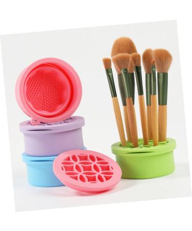 Makeup Sponge Cleaning Bowl Cosmetic Brush Cleaning Bowl Silicone Brush Holder Make up Brush Cleaner Make up Brush Cleaner Tool Silica Gel Purple Makeup Brush Storage Box 10x8.5cm Purple - Buy Online on GoSupps.com