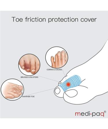 Medipaq Gel Toe Protectors - 2 Pack 150mm for Big Toe and Little Toe - Comfortable Foam Toe Protectors for Shoes - Buy Online on GoSupps.com