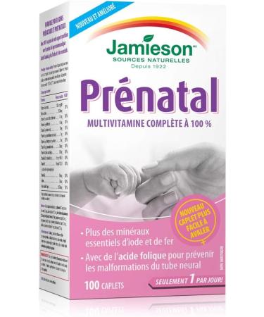 Jamieson Prenatal Multivitamin 100Caplets (Package May Vary) & Omega-3 Select 1 000 mg - Buy Online on GoSupps.com