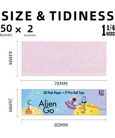 Rolling Papers 1 1/4 Size Pink Papers With Rose Tips 78mm Classic Travel Papers 2 Packs Papers Ultra-Thin and Easy To Carry Slow Burn Tobacco Tools - Buy Online on GoSupps.com