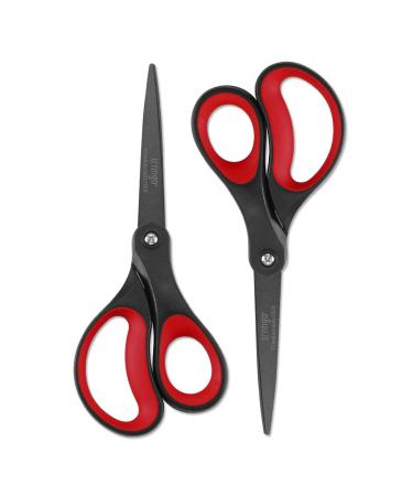 LIVINGO 8.5 Scissors All Purpose 3 Pack Ultra Sharp Blade Shears  Professional Ergonomic Comfort Grip Scissors for Office School Home  Supplies Fabric Sewing DIY Cutting General Use Blue/Red/Grey