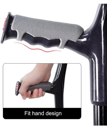 LINYUES Ergonomic Forearm Crutches Aluminum Crutches with Rubber Handles Adjustable Walking Cane for Elderly Handicapped and Disabled (Black) - Buy Online on GoSupps.com