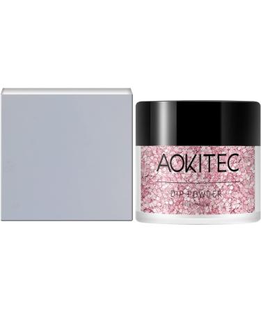 Aokitec 28g Shining Pink Nail Dipping Powder - French Powder Pro Collection for DIY Manicure - Long-Lasting & Odor-Free Formula - Buy Online on GoSupps.com