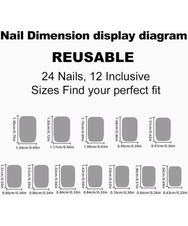 24Pcs Square Press On Nails Set with Glue & DIY Tools - Nude Purple False Nails for Women and Girls - Buy Online on GoSupps.com